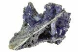 Purple Fluorite Crystals with Quartz - China #122013-2